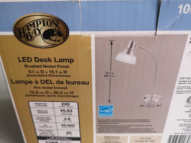 Hampton Bay LED Desk Lamp brand new - photo 2
