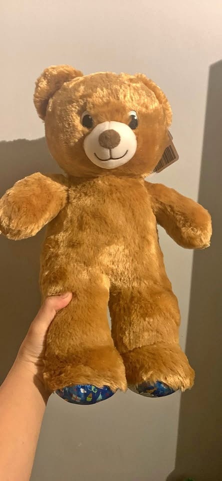 Build-A-Bear brown teddy bear with Happy Birthday feet