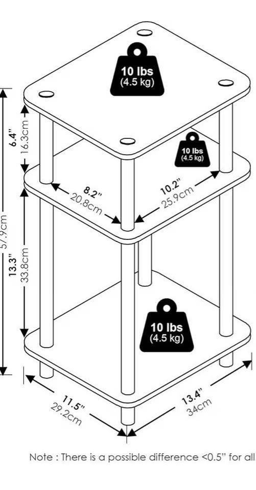 3-Tier Side Table -Like New - photo 2