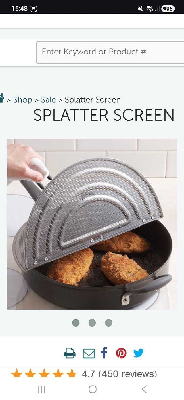 Pampered Chef Stainless Steel Splatter Screen - photo 3
