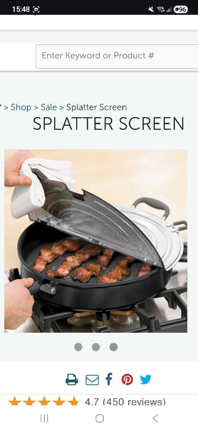 Pampered Chef Stainless Steel Splatter Screen - photo 5