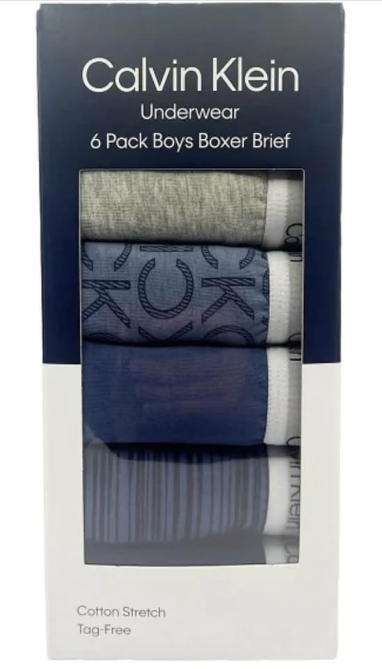 Calvin Klein Boys Boxer Briefs, 6 pack, Medium - photo 2
