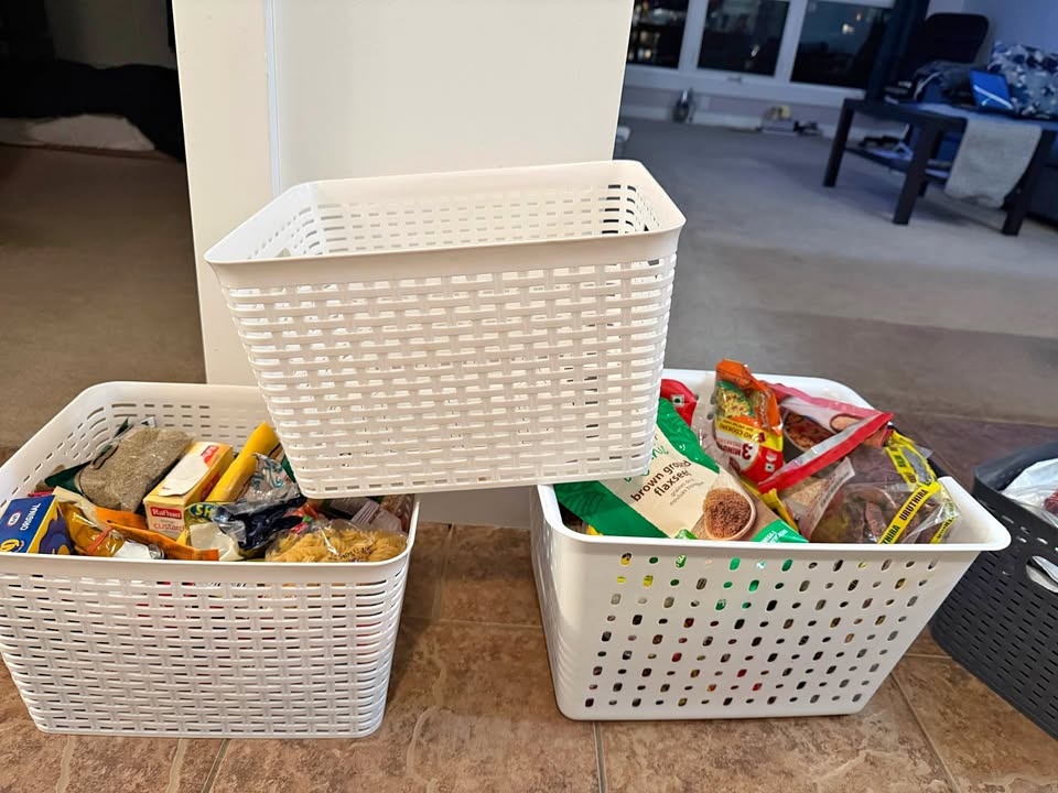 3 storage baskets with handles