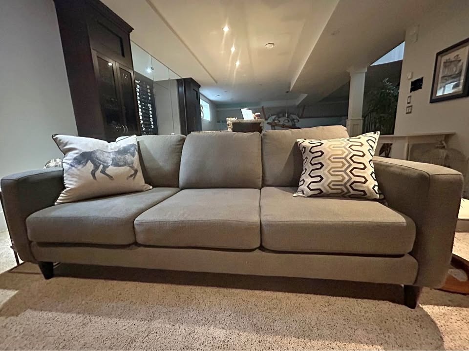 Brown 3 seater couch modern