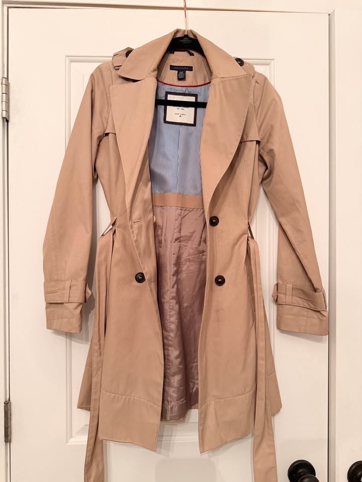 Tommy Hilfiger Trench Coat - Beige/Khaki (Size XS) - photo 2