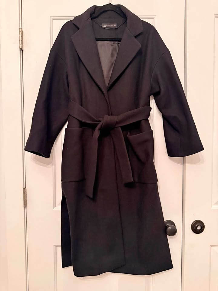 Zara Woman black belted coat (EU XS / US XS)
