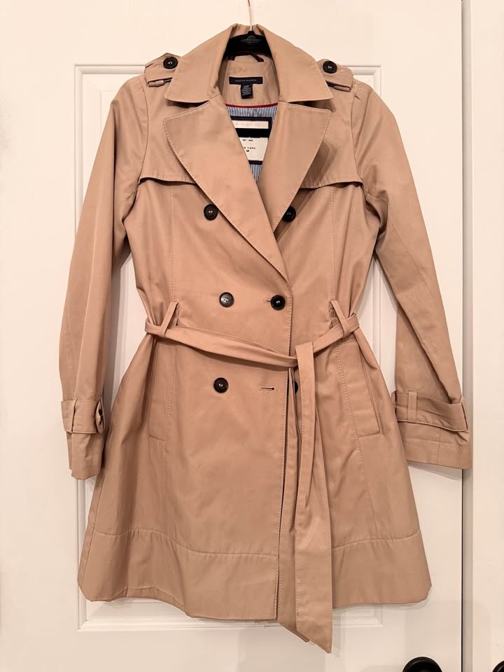 Tommy Hilfiger Trench Coat - Beige/Khaki (Size XS)