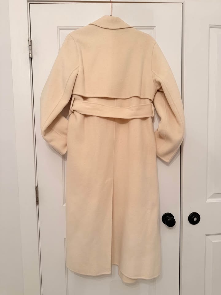 Mango Ivory Wool-Blend Wrap Coat - Size S - photo 2