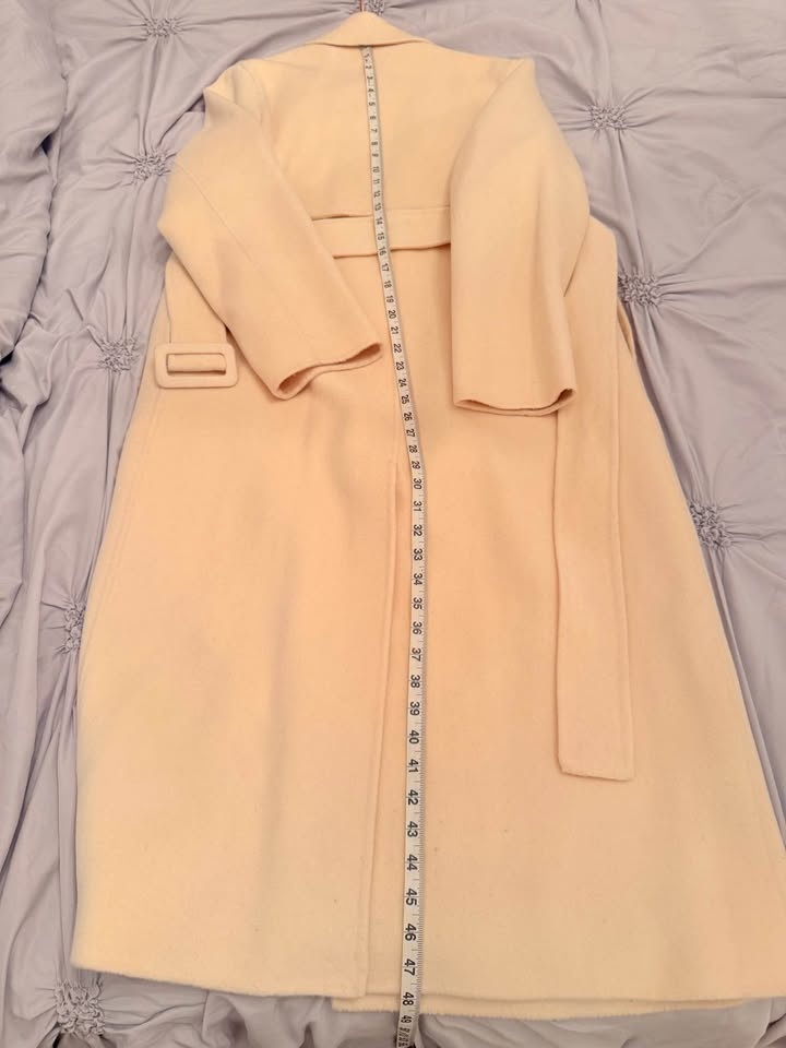 Mango Ivory Wool-Blend Wrap Coat - Size S - photo 5