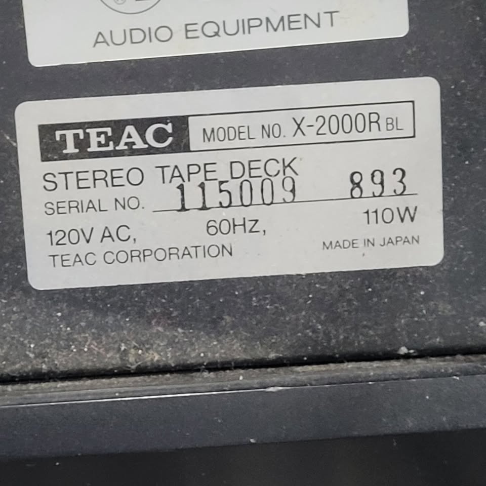 Teac X-2000R Reel to Reel Tape Player Recorder Japan - photo 3