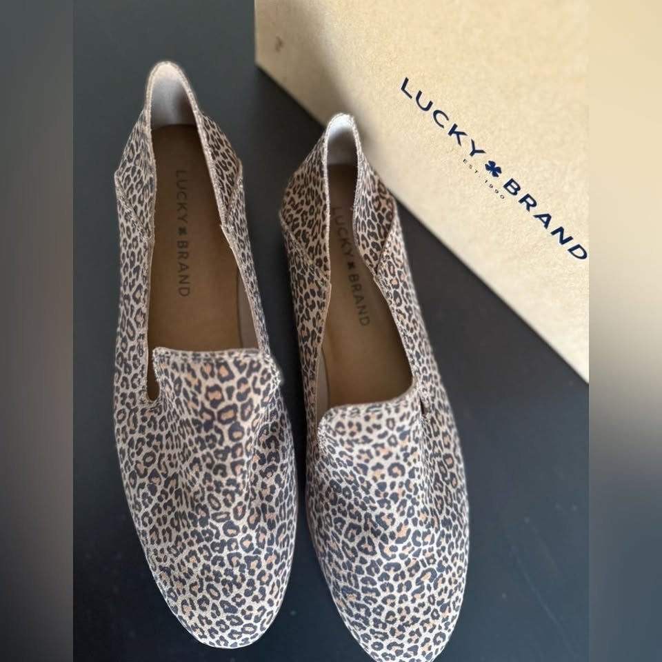 NWT- Lucky Brand Cahill Leather Loafers Leopard Size 8.5 - photo 2