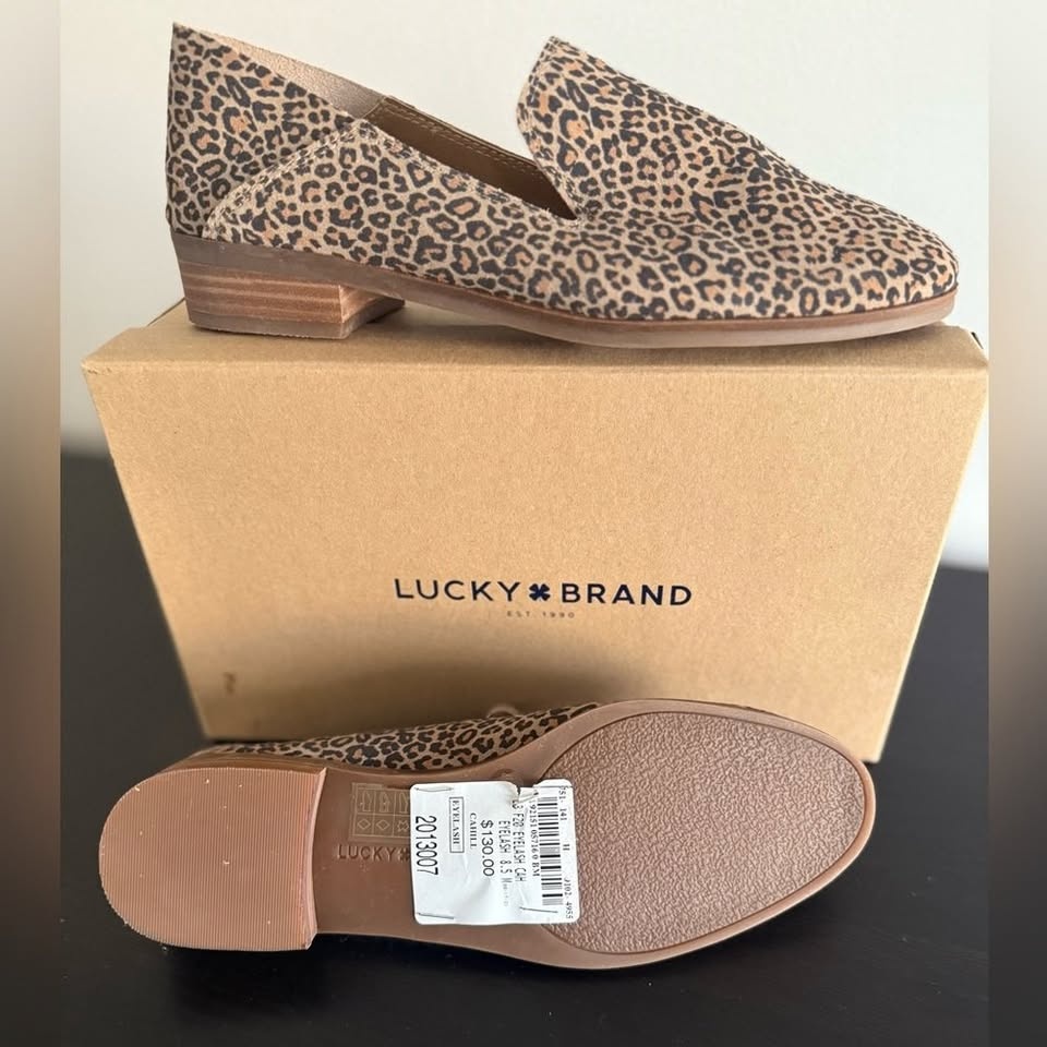 NWT- Lucky Brand Cahill Leather Loafers Leopard Size 8.5 - photo 3