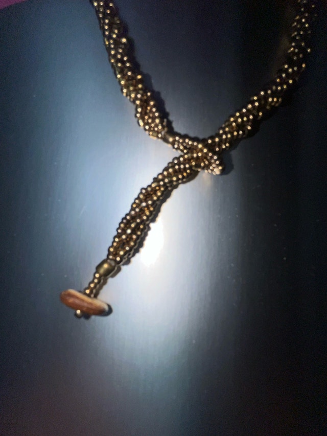 Gold Beaded Twisted Necklace - photo 4
