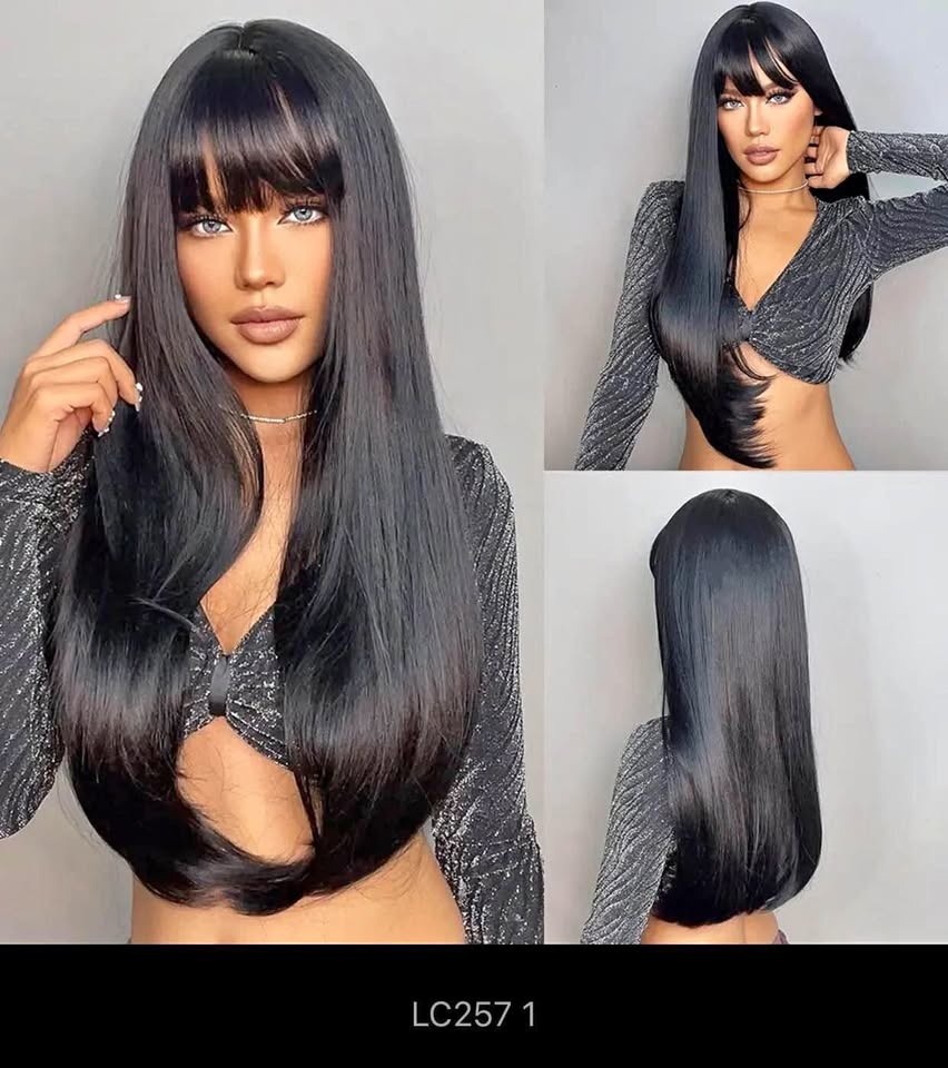 Black synthetic wig