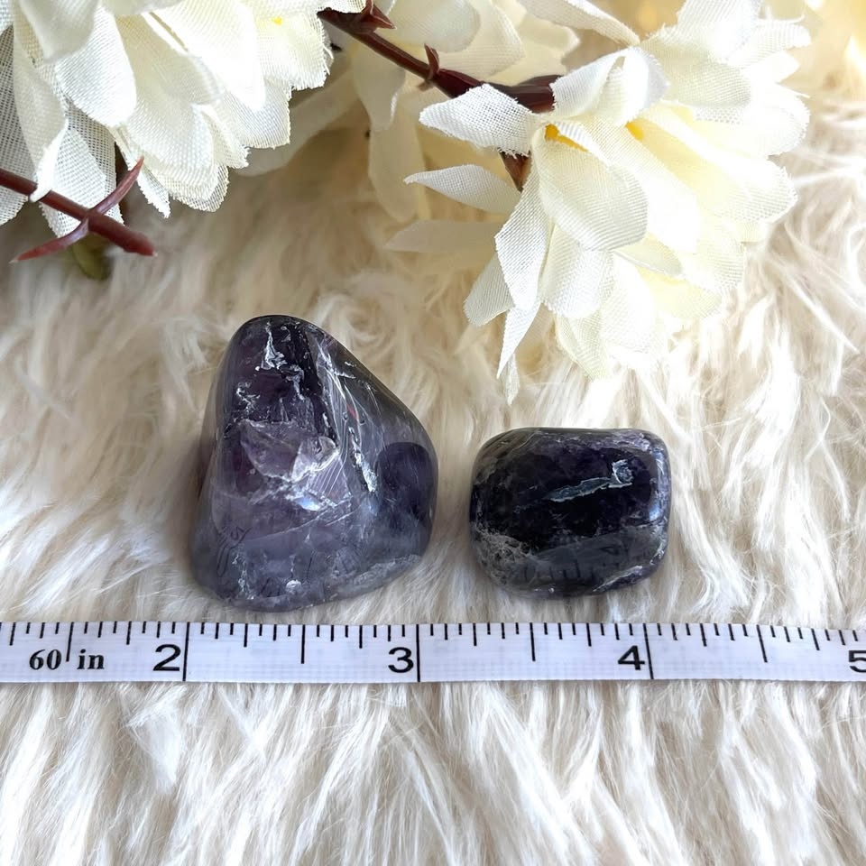 Pair of Dream Amethyst Tumbled Gemstones Set #3 🧡 - photo 4