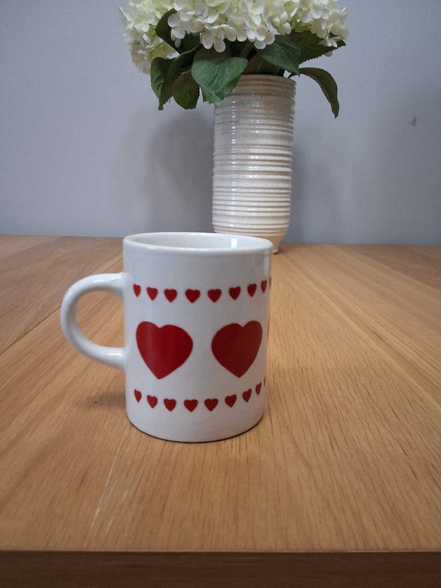 Vintage Japanese Heart Coffee Mug