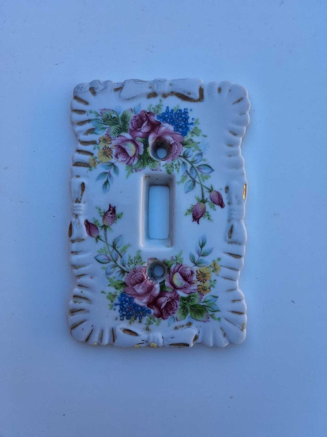 Vintage Porcelain Light Switch Plate