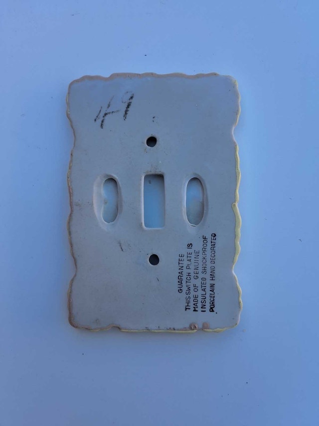 Vintage Porcelain Light Switch Plate - photo 2