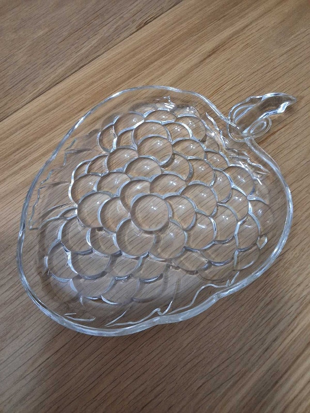 Vintage Glass Grapes Dish