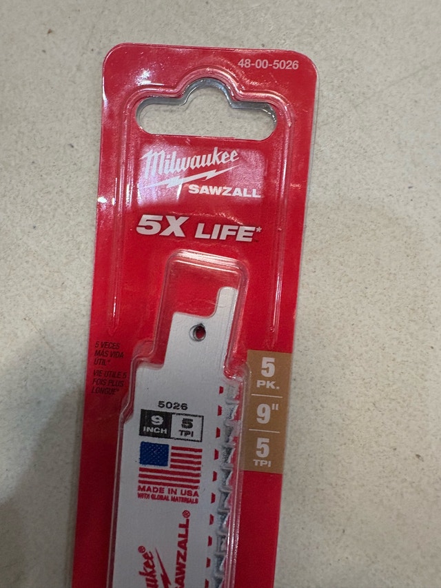 Milwaukee Sawzall Blade