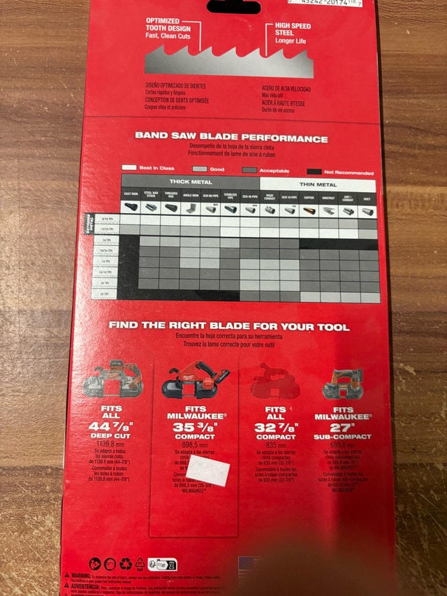 Milwaukee Band Saw Blades
