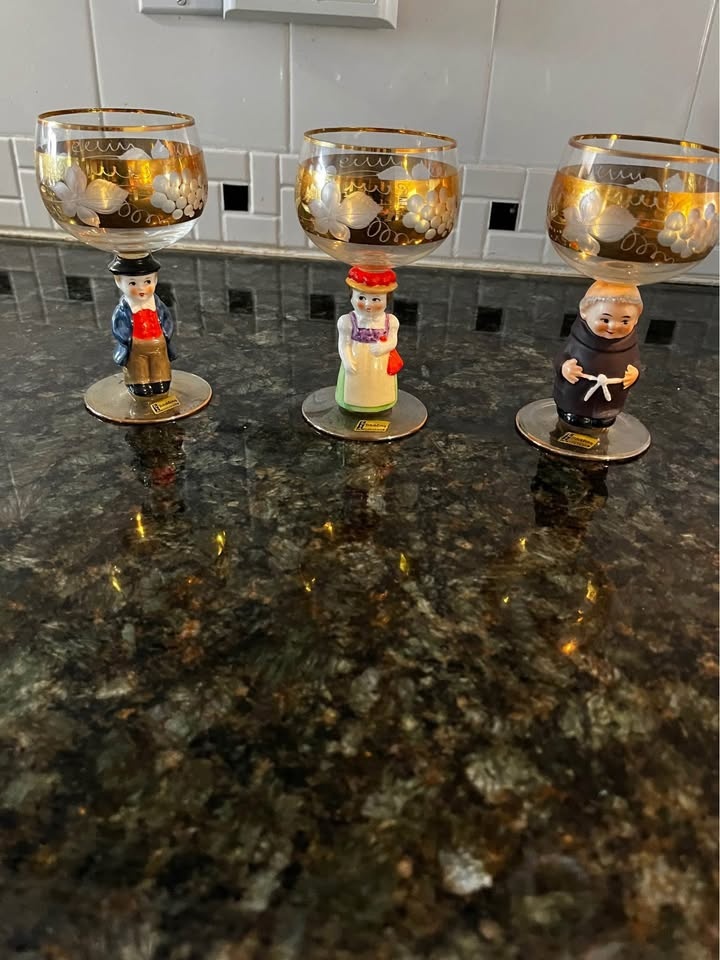 Vintage set of 6 German Hummel Wine glasses - photo 2