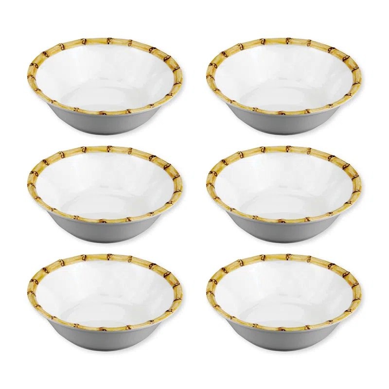 New Bamboo Melamine Bowls (Set of 6)