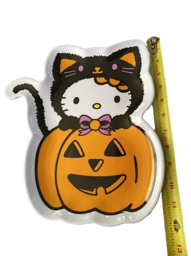 Hello Kitty Pumpkin Cat Costume Treat Tray Melamine Platter - photo 2