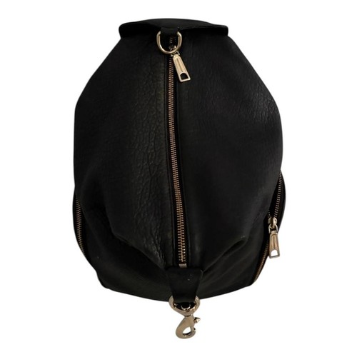 Rebecca Minkoff Julian Gold Hardware Backpack Black Pebbled Leat