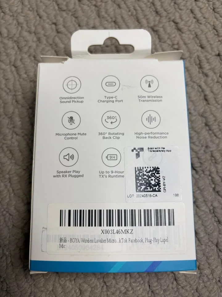 BOYA Wireless Lavalier Microphone for iPhone image indicator(2)
