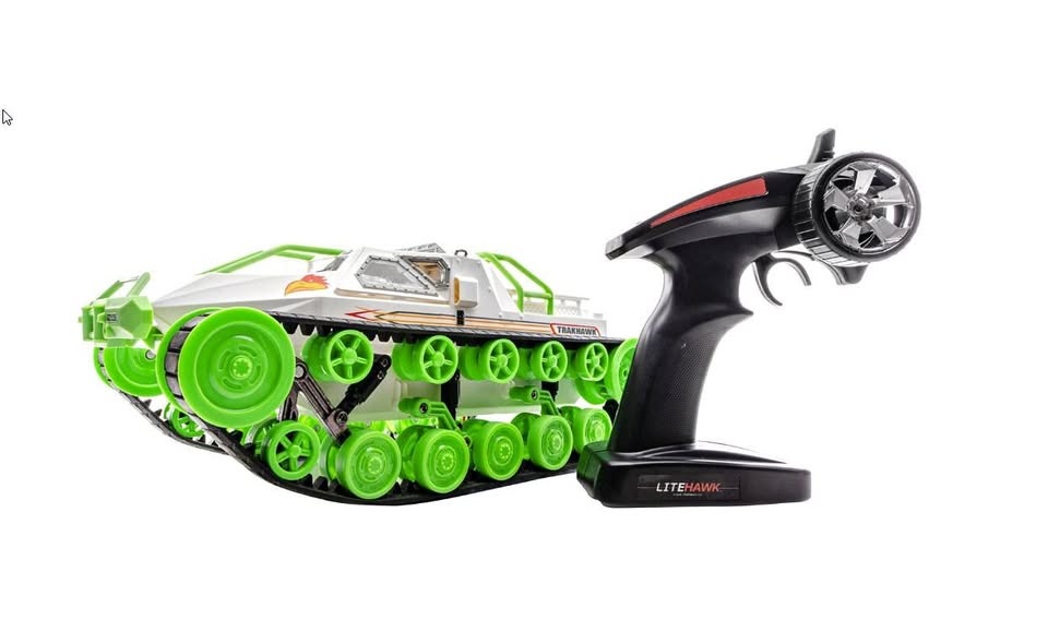 LiteHawk TrakHawk RC Tank- White/Green