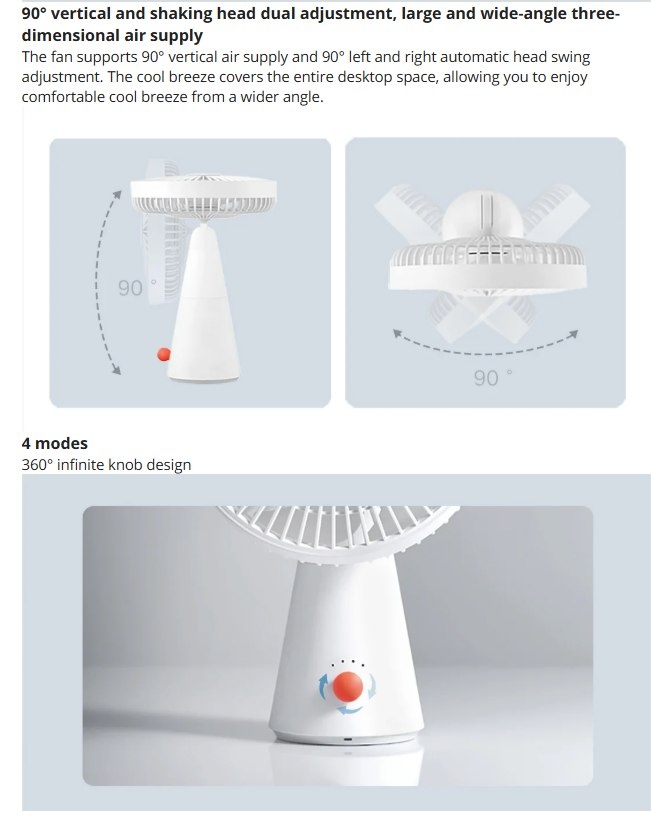 XIAOMI MIJIA Desktop Mobile Fan Premium Quality Design - photo 5