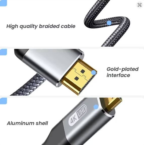 Mini HDMI to HDMI Cable HD 4K 60Hz High-Speed Braided - photo 4