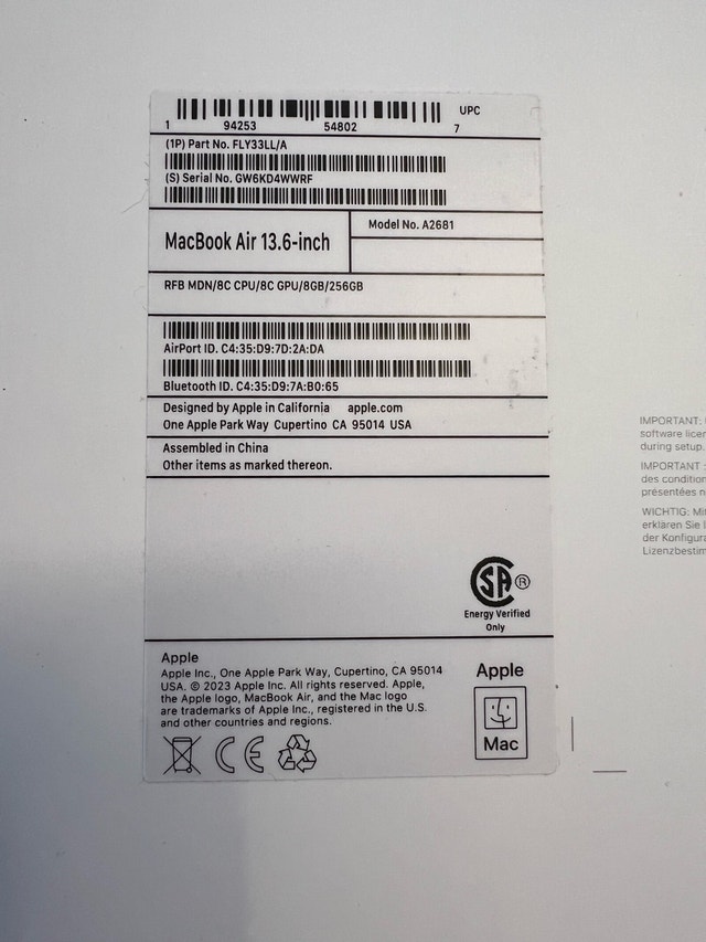 Apple MacBook Air M2 13.6” Midnight – 8GB RAM / 256GB SSD - photo 3