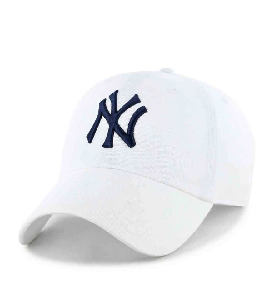 MLB New York Yankees Clean Up Hat - White: Adjustable Cotton Bas