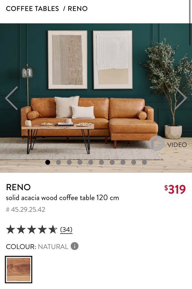 Structube RENO Solid Acacia Wood Coffee Table - photo 5