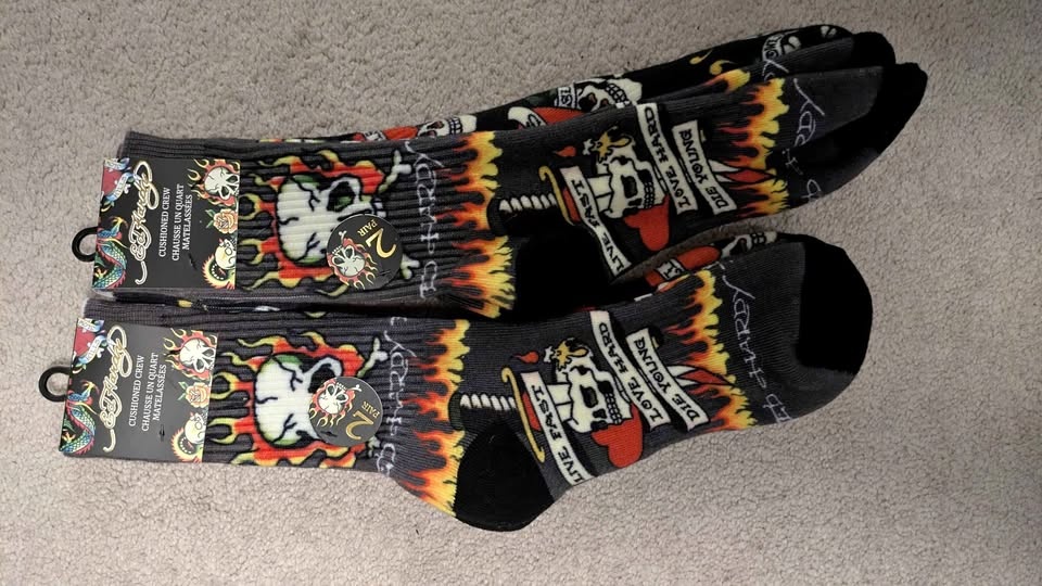 Ed Hardy socks. - WILL LOWER PRICE IF YOU ASK - NEED GONE ASAP