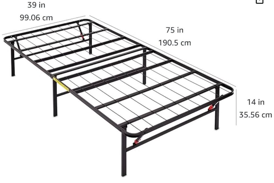 Foldable Metal Platform Bed Frame - Twin Size Steel Support 🧡 - photo 4
