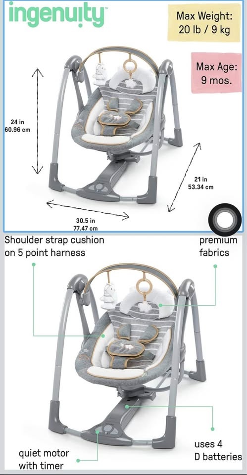 Baby swing (ingenuity) - photo 4