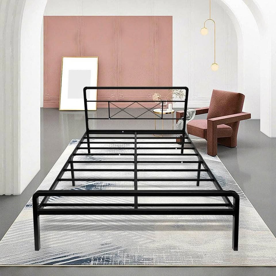 Full/Double Metal Platform Bed with Strong Slats - NEW