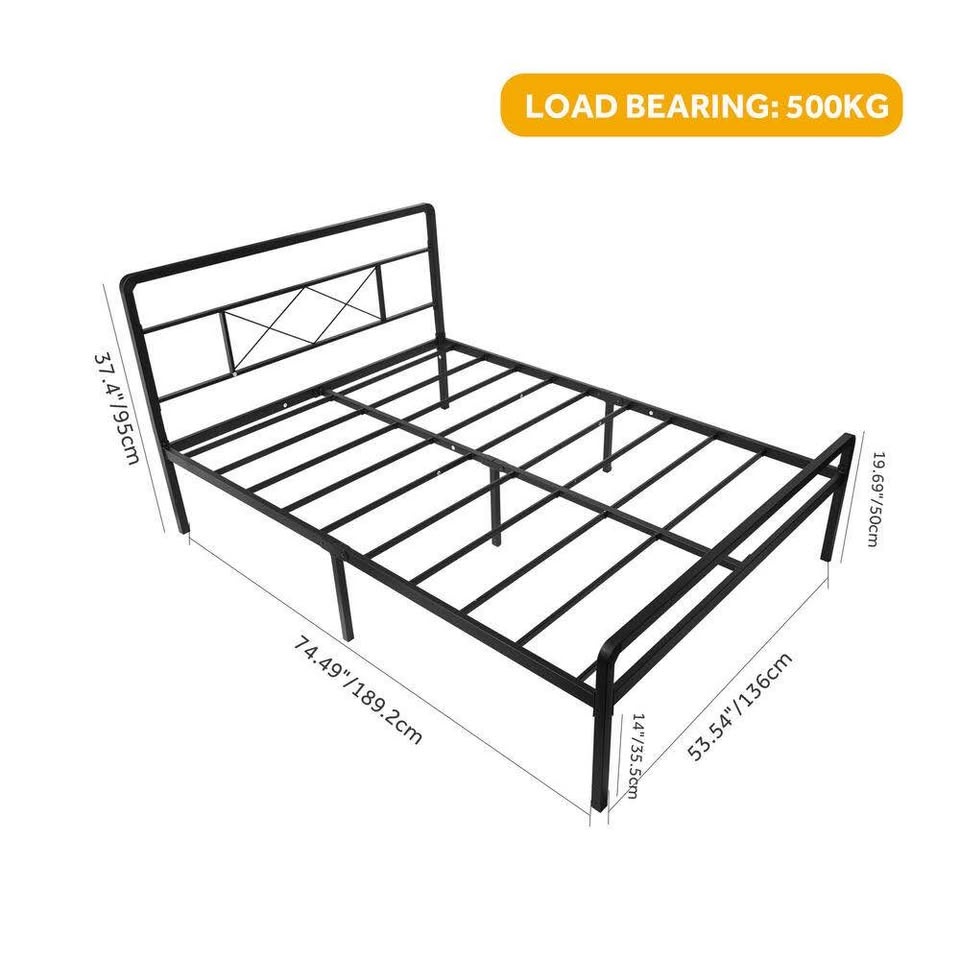 Full/Double Metal Platform Bed with Strong Slats - NEW - photo 3