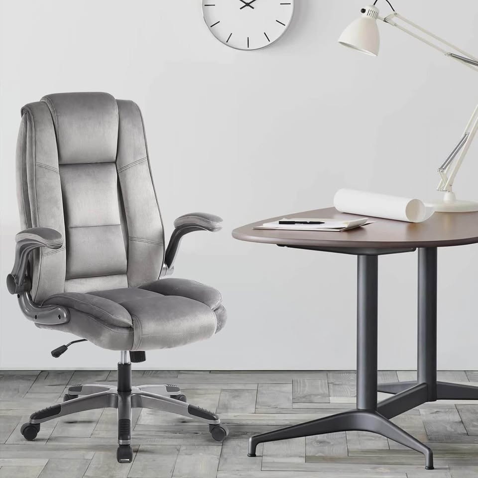 Grey Velvet Executive Office Chair - BRAND NEW - photo 3