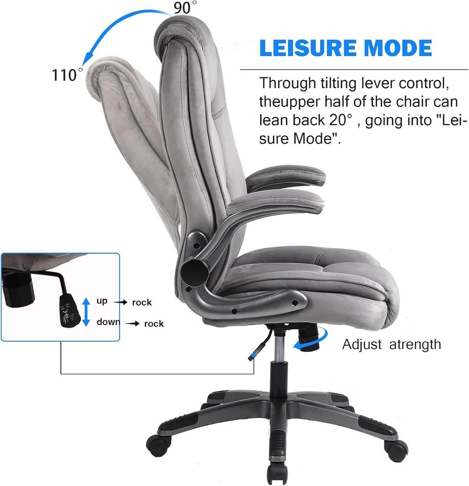 Grey Velvet Executive Office Chair - BRAND NEW - photo 4