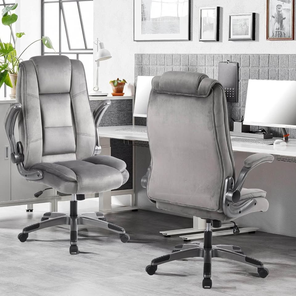 Grey Velvet Executive Office Chair - BRAND NEW - photo 5
