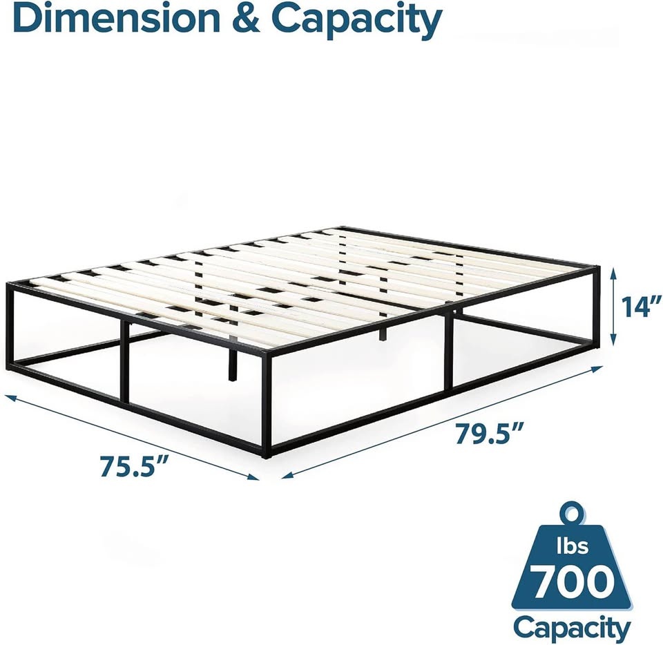 King Zinus 14” Metal Platform Bed with Strong Slats - BRAND NEW - photo 4
