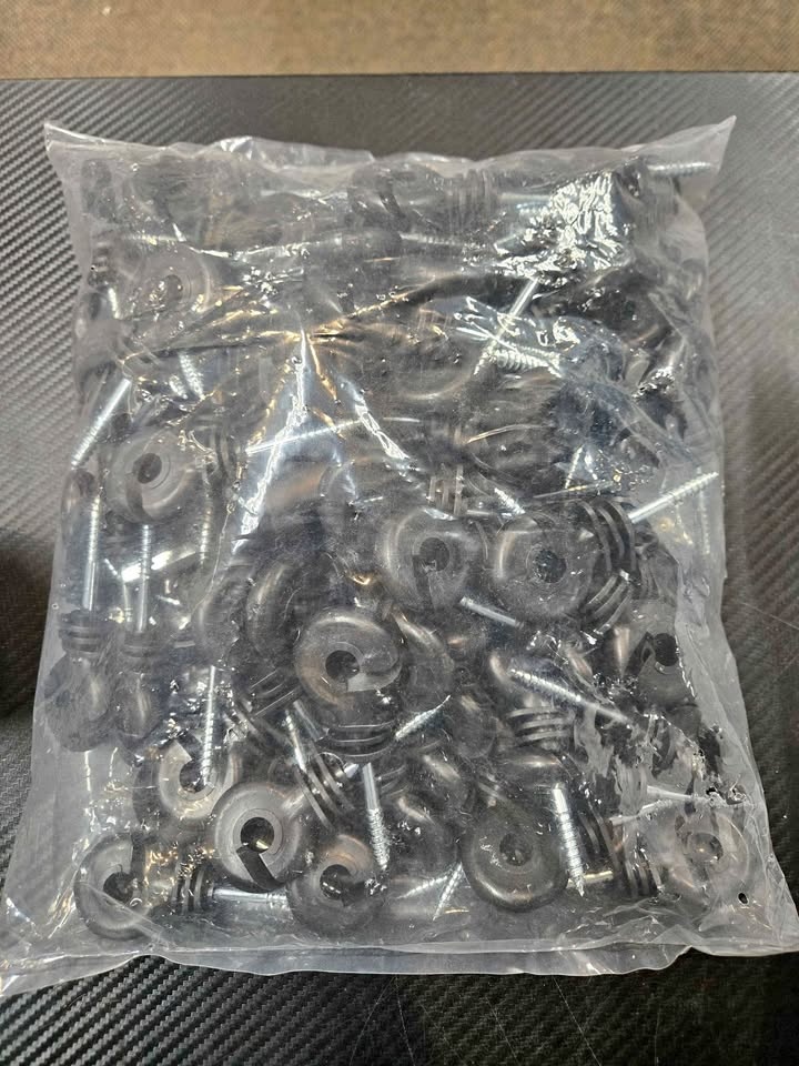 Black electric fence insulator screw