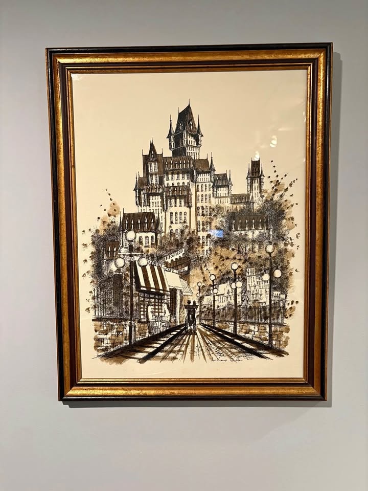 Vintage Framed artwork of Château Frontenac