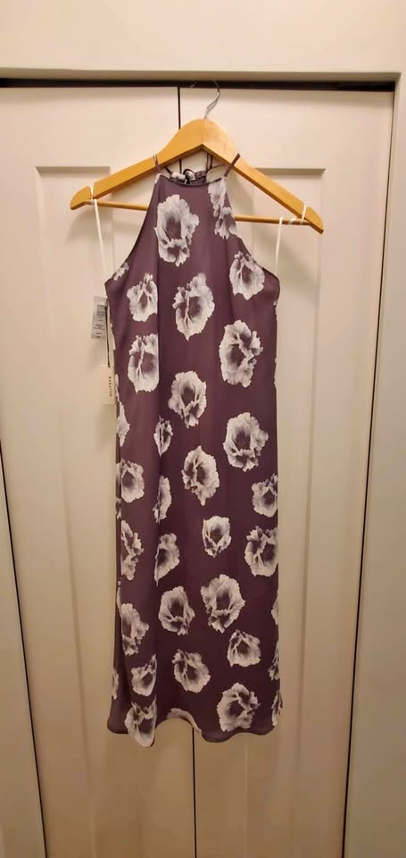 Babaton Lato Dress – 2XS – Grey with White Floral (New with Tags
