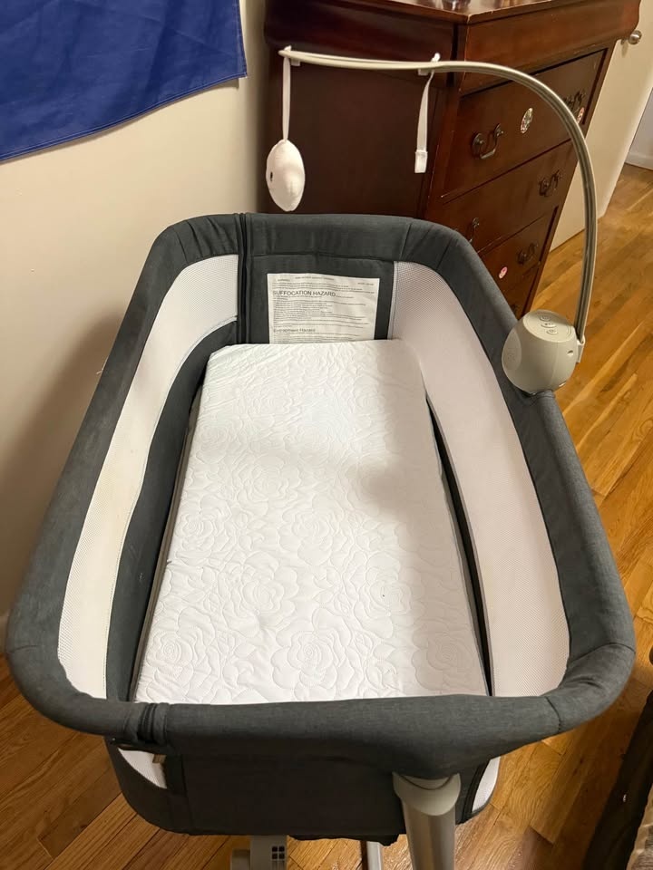Gray Baby Bassinet with Mobile - photo 2