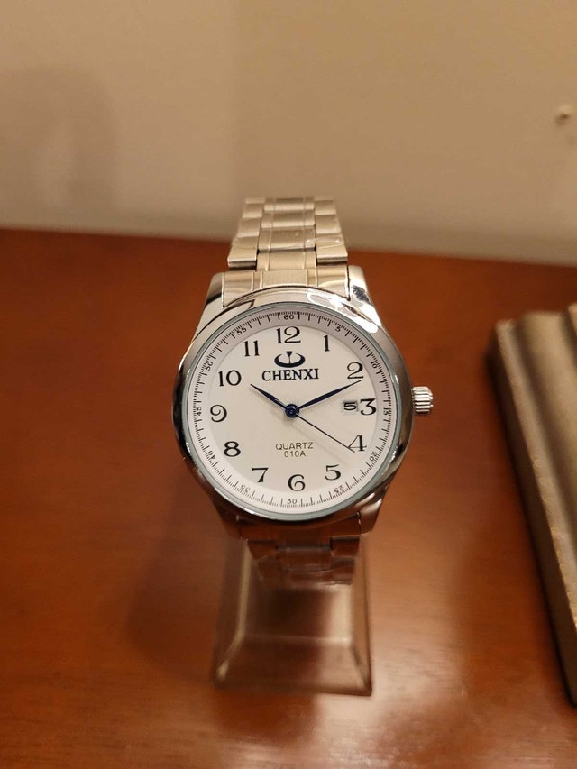 Chenxi Silver and White Quartz Men's Watch